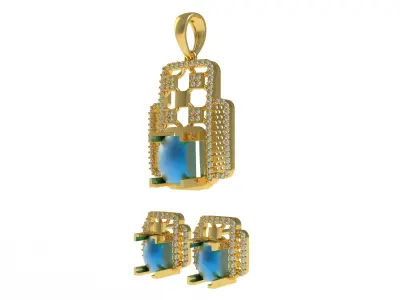 Diamond Pendant Set 49 3D print model