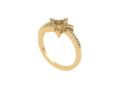 Star ring 3D print model 3