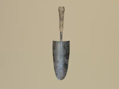 Low Poly Trowel Dirty Tool Low-poly 3D model