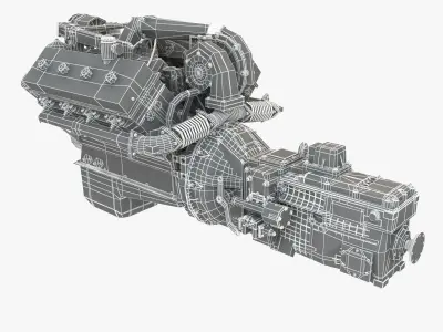 Kraz Engine With Gearbox 3D model