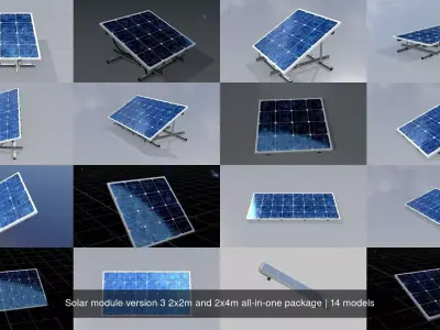 Solar module version 3 2x2m and 2x4m all-in-one package