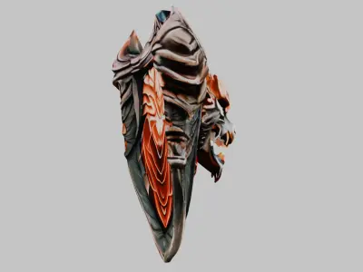 Detailed 3D model of a medieval shield Low-poly 3D model