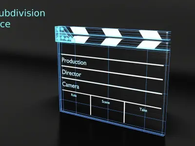 Clapperboard metal box with camera Low-poly 3D model