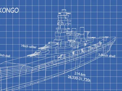 Lowpoly IJN Kongo Free 3D model