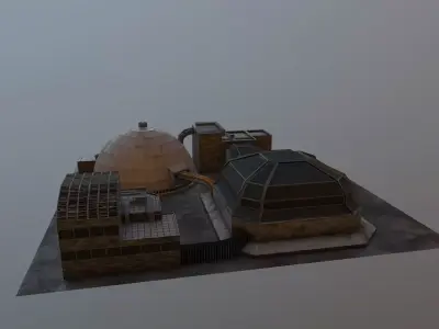 Hydrogen Power Plant Low-poly 3D model