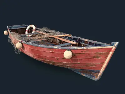 Old fishing boat 3D model