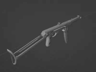 PPSH 42 Low-poly 3D model