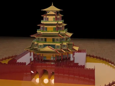 Chinese ancient house  3D model get