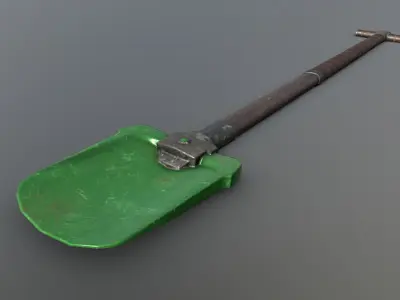Shovel - Emerald Low-poly 3D model