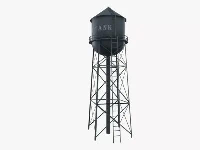 Water Tower 3D model 11