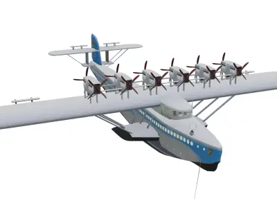 Dornier Do X Low-poly 3D model purchase
