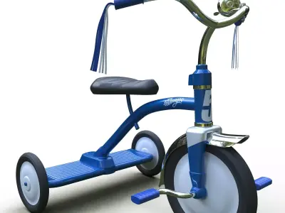 Tricycle Classic Low-poly 3D model