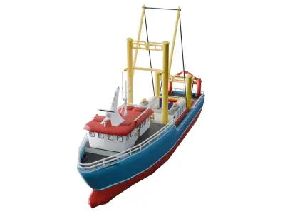 Low poly Boat Low-poly 3D model