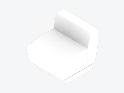 Seating - Contemporary - Blume - Closing - Back - Left Low-poly 3D model