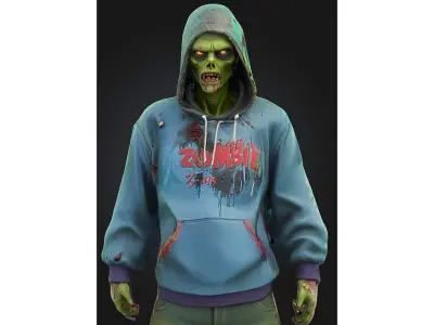 Stylized Hoodie Zombie Low-poly 3D model