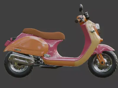 Futuristic Mini Scooter 3D Model Low-poly 3D model