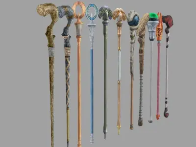 weapon Scepter Low-poly 3D model