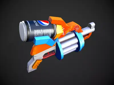 Stylized Gun Low Poly Low-poly 3D model