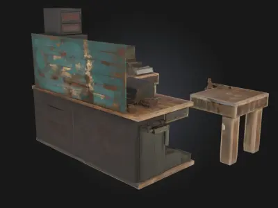 Workbench Setup  Detailed Crafting and Workshop Scene 3D model