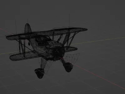Airplane biplane 3D model