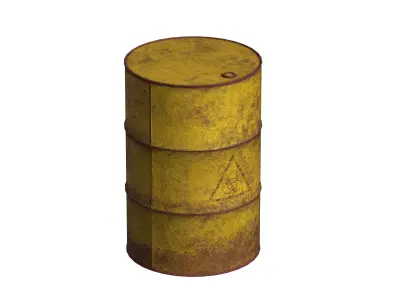 Toxic Waste Barrel Low-poly 3D model