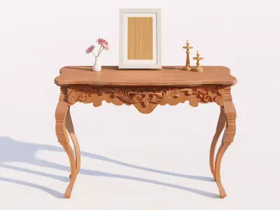 Neoclassical Storage Chest and Dressing Table Low-poly 3D model