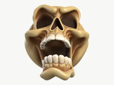 Stylized Cartoon Skull 1 3D model