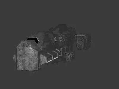 Lowpoly Starship Kitbash v1 Free 3D model