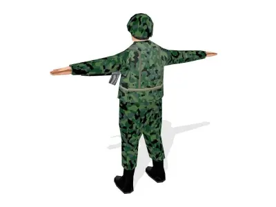 soldier 1 in camouflage uniform Free low-poly 3D model