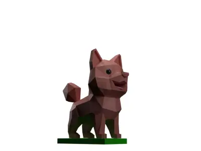 Low Poly Dog Low-poly 3D model
