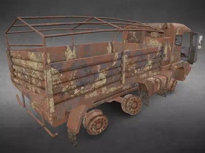 Abandoned Truck Version 1 Low-poly 3D model