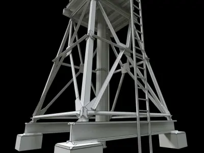 Water Tank Model Low-poly 3D model