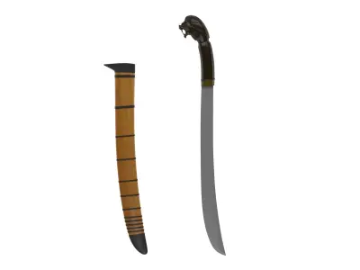 Golok Machete Low-poly 3D model