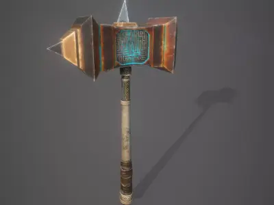 Hammer gameready stylized Low-poly 3D model
