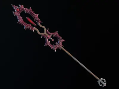 Vampiric Staff Low-poly 3D model