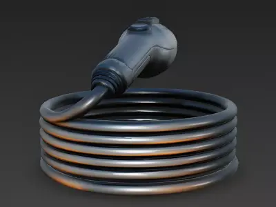 Realistic EV Charging Cable 3D Model 3D Model Low-poly 3D model