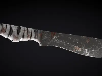 Machete knife Low-poly 3D model