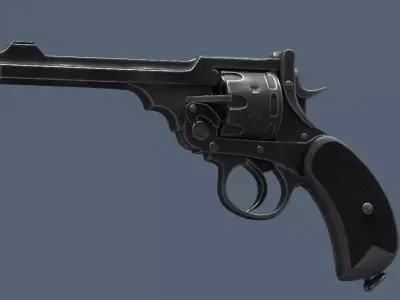Webley Revolver  Low-poly 3D model