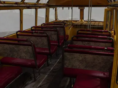 Bus PAZ - 672 Low-poly 3D model