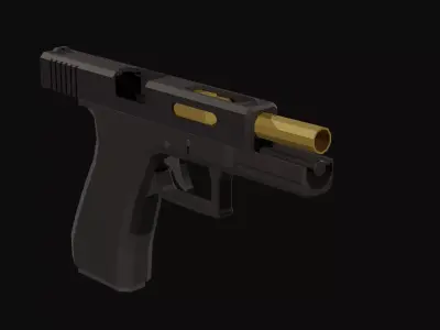 Custom Pistol Low Poly Low-poly 3D model