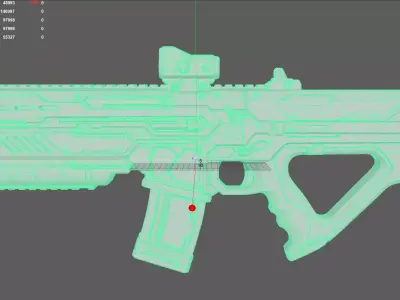 Futuristic Gun 3D model get
