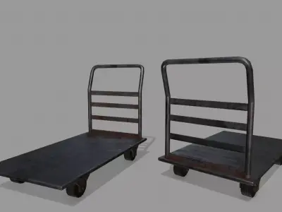 Trolley hand truck Low-poly 3D model 3