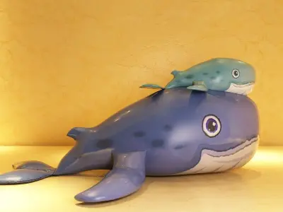 animal humpback blue giant marine ocean sea fish 3D model