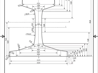 British Standard-EN13674 49E1 rail 3D model