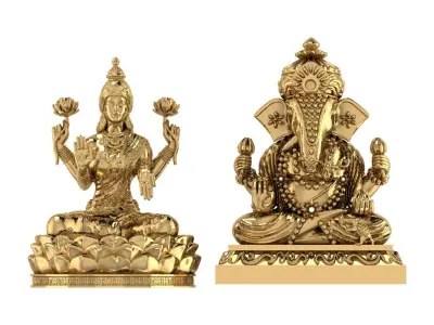 Lakshmi ji Ganesh ji model 3D print model
