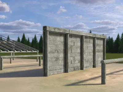 Training Wall Obstacle Old 3D model