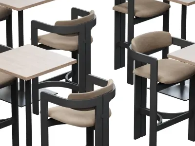 Gallotti  Radice 0419 and Bar Tables Industrial 3D model