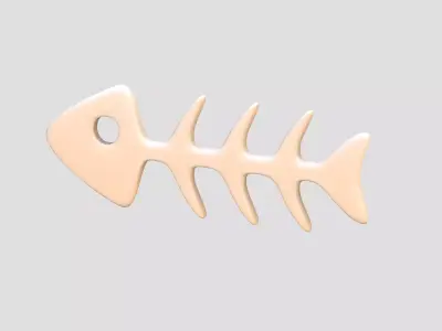 Fish Bone Cartoon Low-poly 3D model purchase