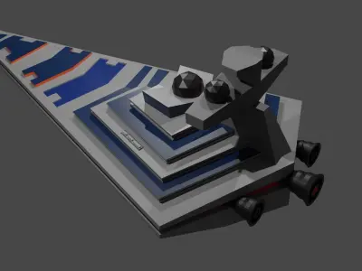 Low Poly Starship star wars battlecruiser Low-poly 3D model