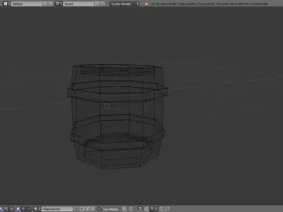 Wooden barrel Low-poly 3D model 8